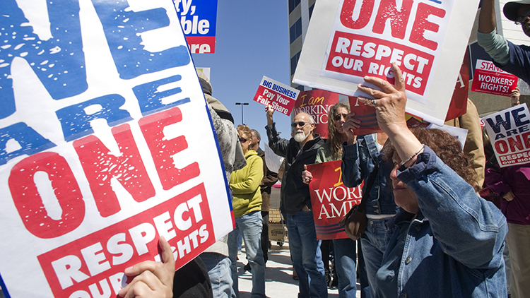 "We Are One" labor rally in Albuquerque, New Mexico