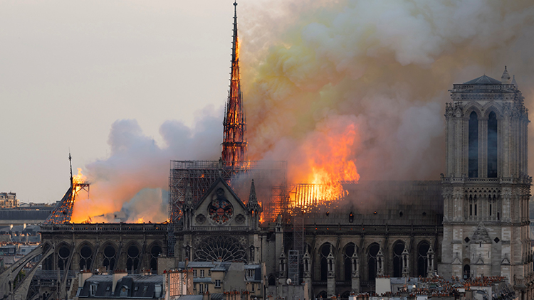 The fire at the historic Notre-Dame Cathedral in Paris