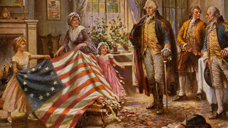 George Washington y Betsy Ross