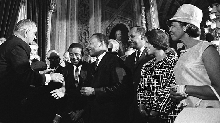 Rosa Parks, Martin Luther King, Jr., Lyndon Johnson