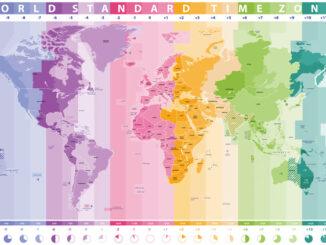 mapa de zonas horarias estándar mundial